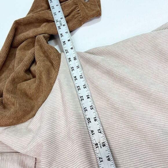 Nasty Gal Shirt Dress Womens 18 Button Up Corduroy Color Block patchwork fall - Picture 4 of 11